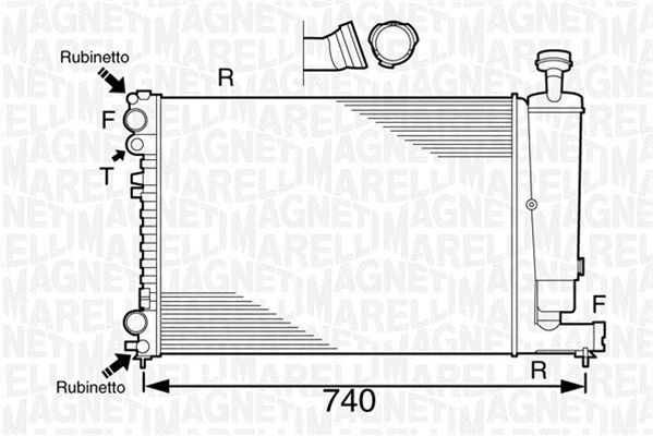 MAGNETI MARELLI Радиатор, охлаждение двигателя 350213102500